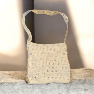 Cream Crochet Purse